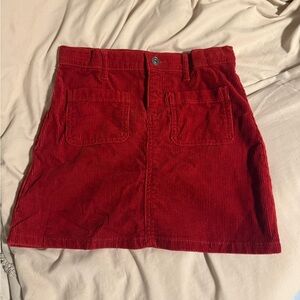 Red/burgundy Corduroy Mini Skirt - Children’s Classic A-Line